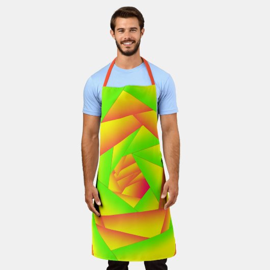 Citrus groen Sinaasappel geel ombre abstract ontwe Schort (Gedragen)