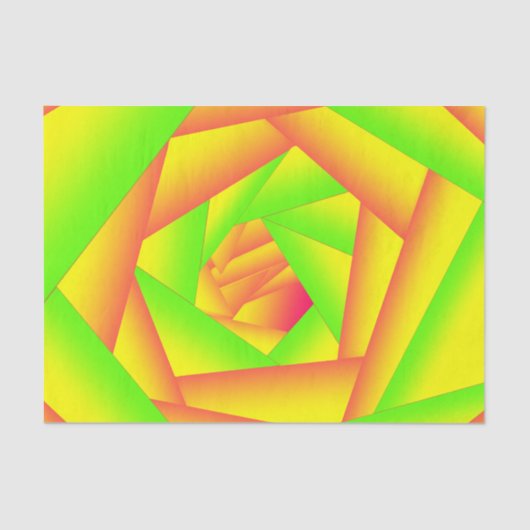 Citrus groen Sinaasappel geel ombre abstract ontwe Tissuepapier (Voorkant)