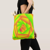 Citrus groen Sinaasappel geel ombre abstract ontwe Tote Bag (Dichtbij)