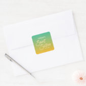 Citrus Groen & Sinaasappel Gradient Sweet 16 Verja Vierkante Sticker (Envelop)