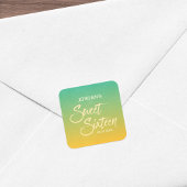 Citrus Groen & Sinaasappel Gradient Sweet 16 Verja Vierkante Sticker