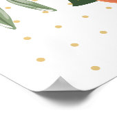 Citrus Groene Bruiloft Feestelijke Ontvangstbord Poster (Hoek)