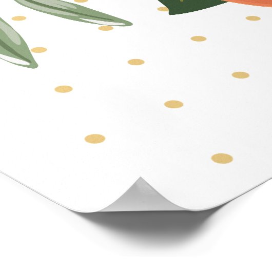 Citrus Groene Bruiloft Feestelijke Ontvangstbord Poster (Hoek)