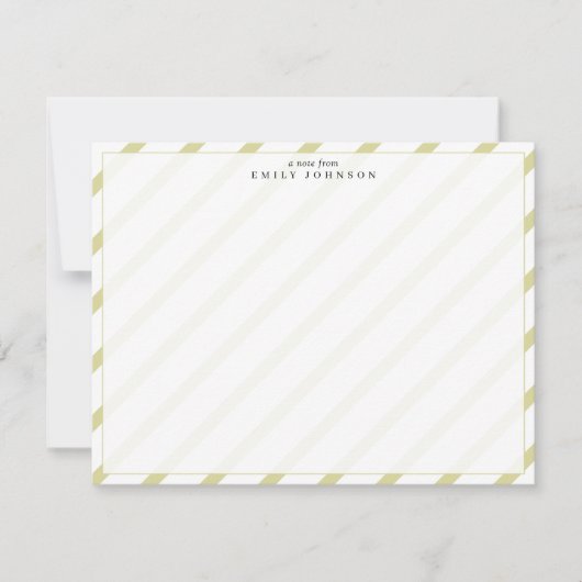Citrus Groene Streep Frame Notitie Kaart (Voorkant)