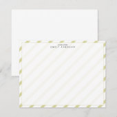 Citrus Groene Streep Frame Notitie Kaart (Voorkant / Achterkant)