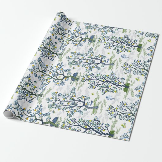 Citrus Grove White Cadeaupapier (Uitgerold)