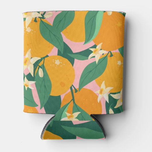 Citrus handgetekende stijl blikjeskoeler (Voorkant)