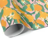 Citrus handgetekende stijl cadeaupapier (Rol Hoek)