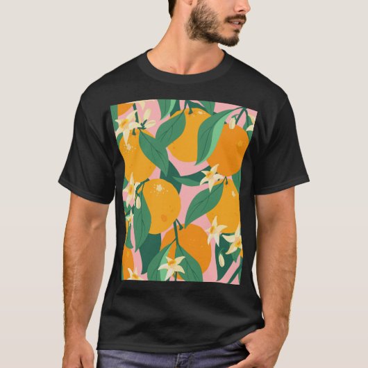 Citrus handgetekende  stijl t-shirt (Voorkant)