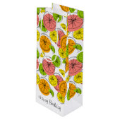 Citrus Happy Birthday cadeauzakje wijn (Voorkant Gekanteld)