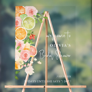 Citrus Helder Bruiloftsfeest Welkom Acryl Bord