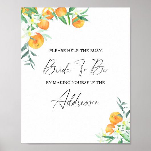 Citrus - help de drukke bruid Adres Poster (Voorkant)