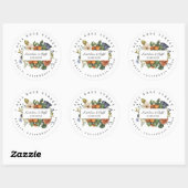 Citrus herfst | Botanisch retouradres Boho Ronde Sticker (Vel)
