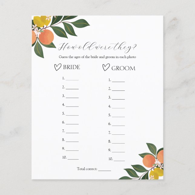 Citrus hoe oud waren ze Vrijgezellenfeest? (Voorkant)