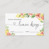 Citrus Hoeveel citroen druppels Vrijgezellenfeest  Informatiekaartje (Voorkant)