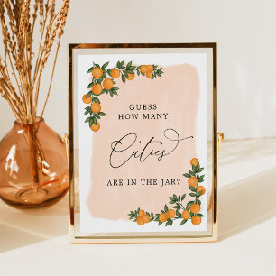 Citrus Hoeveel Cuties zijn in Jar Baby Game Sign Poster