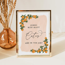 Citrus Hoeveel Cuties zijn in Jar Baby Game Sign Poster