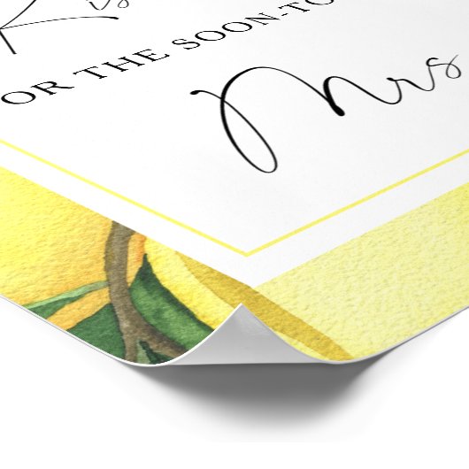 Citrus - Hoeveel kisses vrijgezellenfeest game Poster (Hoek)