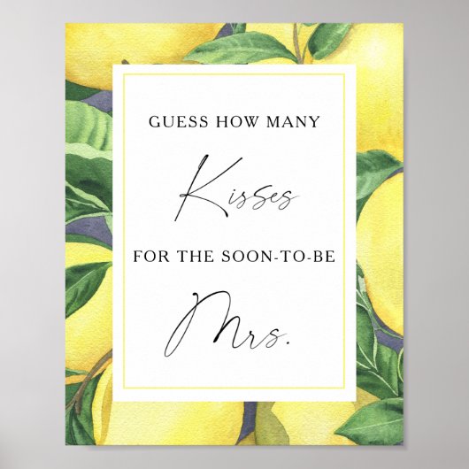 Citrus - Hoeveel kussen bruidsdouche spel Poster (Voorkant)