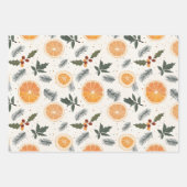 Citrus, Holly en Pine Naalden Gezellige Kerst Inpakpapier Vel (Voorkant 3)