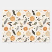 Citrus, Holly en Pine Naalden Gezellige Kerst Inpakpapier Vel (Voorkant)