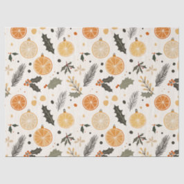 Citrus, Holly en Pine Naalden Gezellige Kerst Tissuepapier