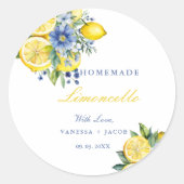 Citrus Homemade Limoncello Lemon Wedding Favoriete Ronde Sticker (Voorkant)