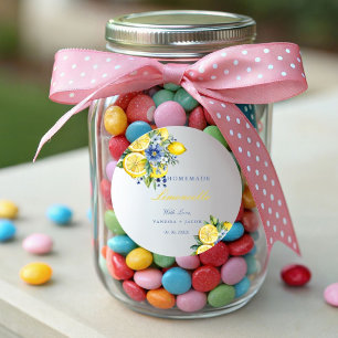 Citrus Homemade Limoncello Lemon Wedding Favoriete Ronde Sticker