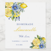 Citrus Homemade Limoncello Lemon Wedding Favoriete Wijn Etiket (Enkel label)