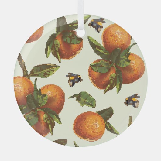 Citrus & hommel: naadloos glas ornament (Voorkant)