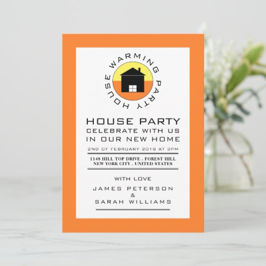 Citrus House Logo, Housewarming Party, House Party Kaart (Staand voorkant)