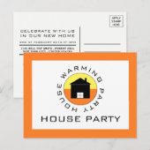 Citrus House Logo, Housewarming Party Invitation Uitnodiging Briefkaart (Voorkant / Achterkant)