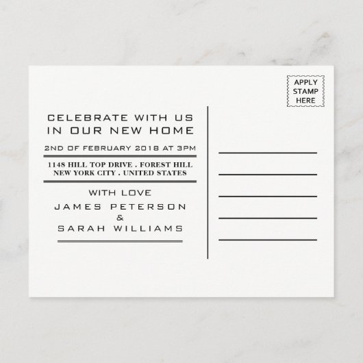 Citrus House Logo, Housewarming Party Invitation Uitnodiging Briefkaart (Achterkant)