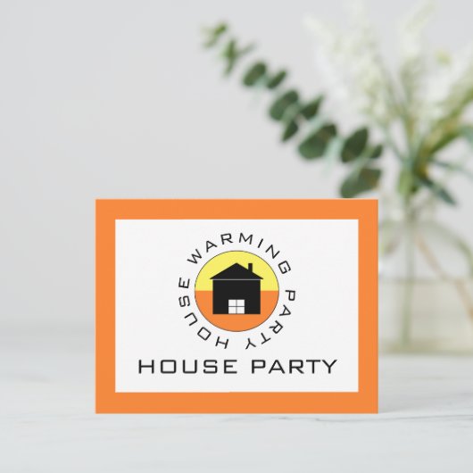Citrus House Logo, Housewarming Party Invitation Uitnodiging Briefkaart (Staand voorkant)