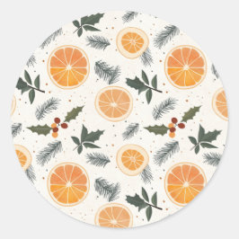 Citrus Hygge Christmas Ronde Sticker