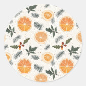 Citrus Hygge Christmas Ronde Sticker (Voorkant)
