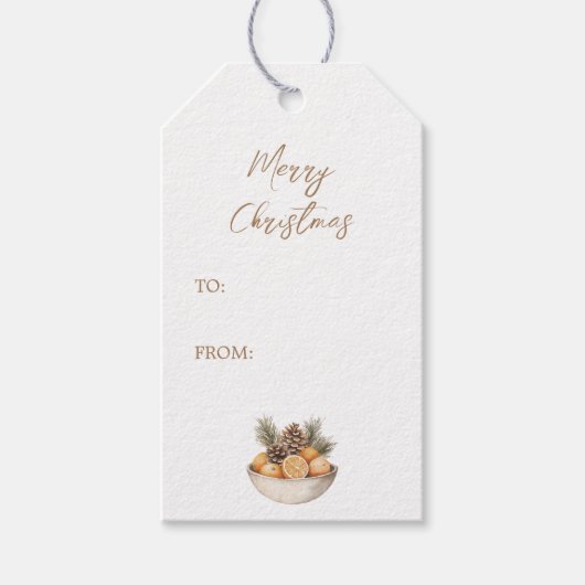 Citrus Hygge Christmas Rustic Gift Label Cadeaulabel (Voorkant)