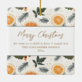 Citrus Hygge Vrolijk Kerstfeest Keramisch Ornament (Achterkant)