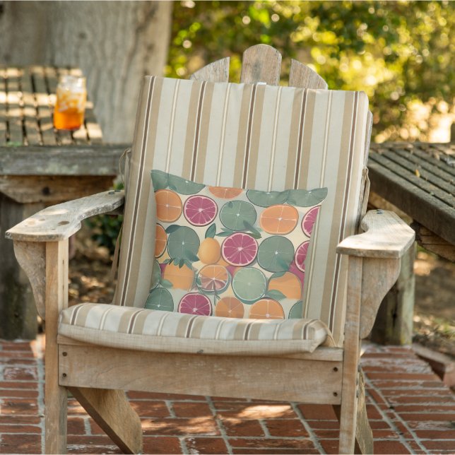 Citrus in gedempte kleuren  buitenkussen (Stoel)