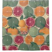 Citrus in gedempte tonnen douchegordijn (Voorkant)