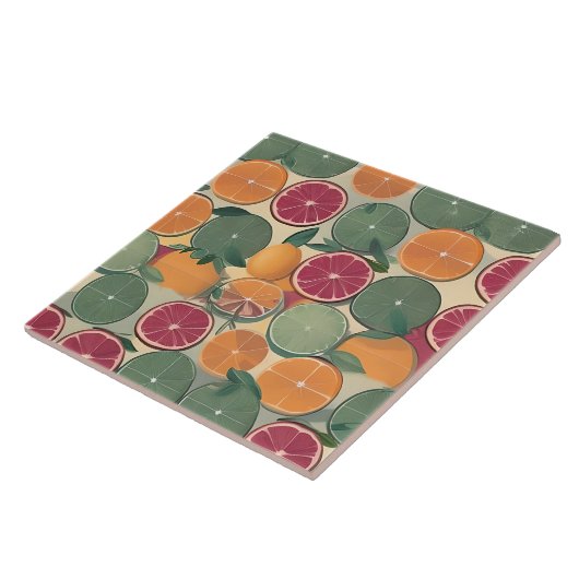 Citrus in gedempte tonnen tegeltje (Zijkant)