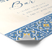 Citrus Italiaans Blauw Tegels Mimosa Bar Sign Post Poster (Hoek)