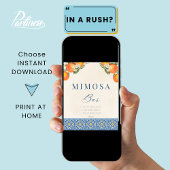 Citrus Italiaans Blauw Tegels Mimosa Bar Sign Post Poster