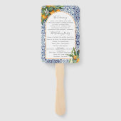 Citrus Italiaanse tegel trouwprogrammasfan Handwaaier (Achterkant)