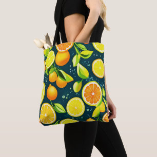 Citrus Kaleidoscoop: Een Bruisende Mengeling Tote Bag