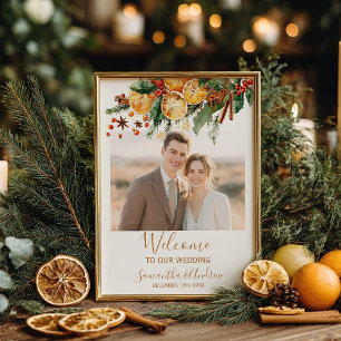 Citrus Kerst winter bruiloft welkom Poster