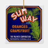 Citrus Kerstmis Keramisch Ornament (Achterkant)