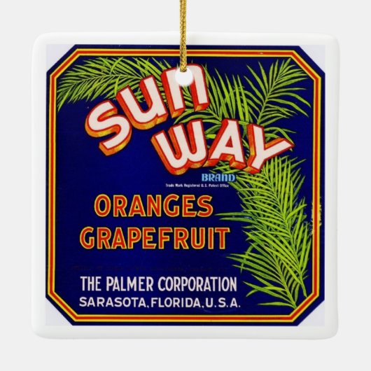 Citrus Kerstmis Keramisch Ornament (Achterkant)