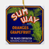 Citrus Kerstmis Keramisch Ornament (Voorkant)