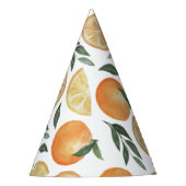 Citrus Kids Birthday Party | Summer Orange Fruit Feesthoedjes (Voorkant)